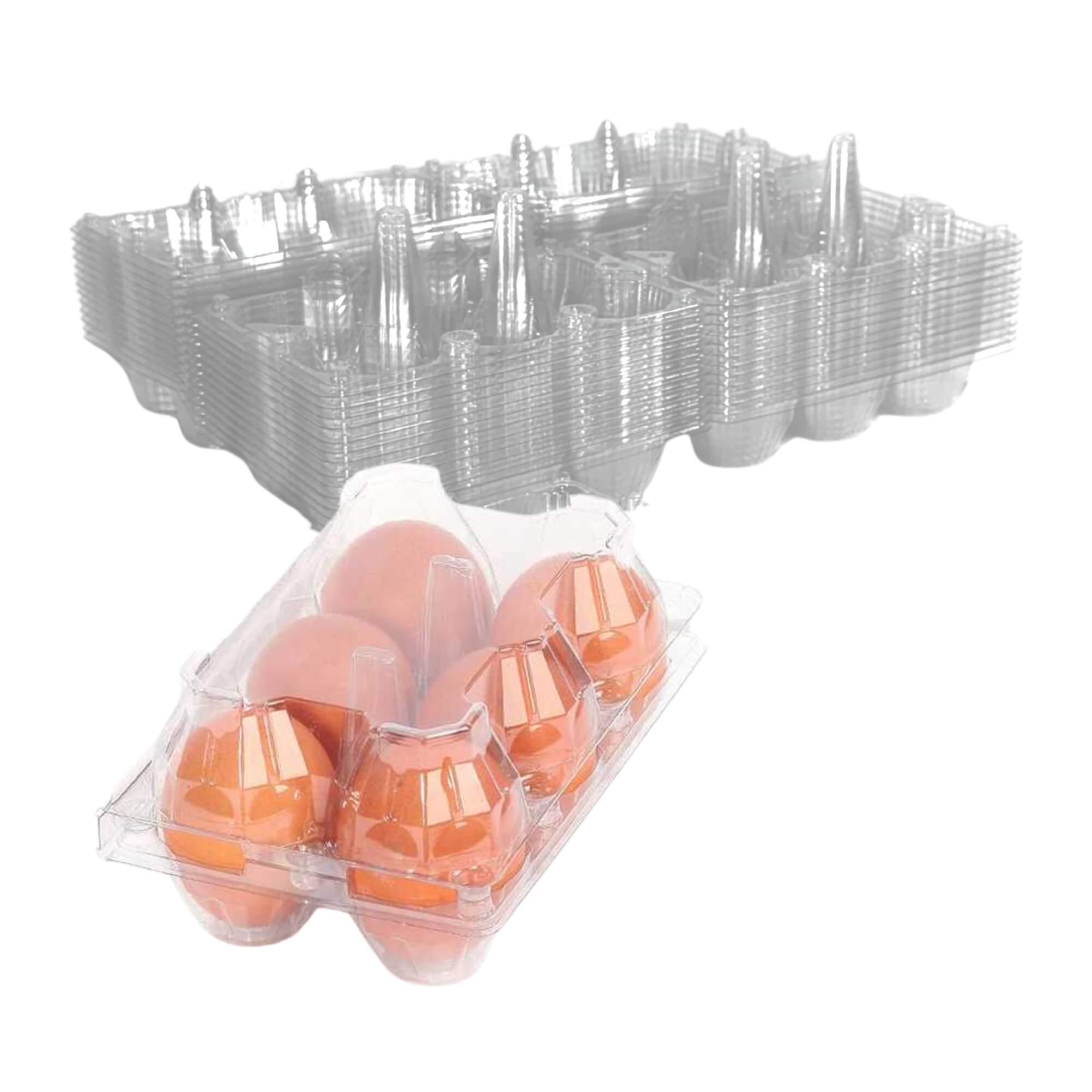Transparent plastic egg packaging for small-scale poultry farms