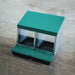 Two-bay galvanized chicken nest box with removable PP plastic trays for egg collection