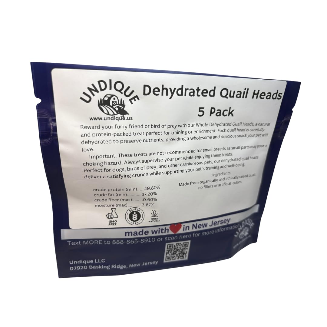 Undique Dehydrated Quail Heads 5 Pack