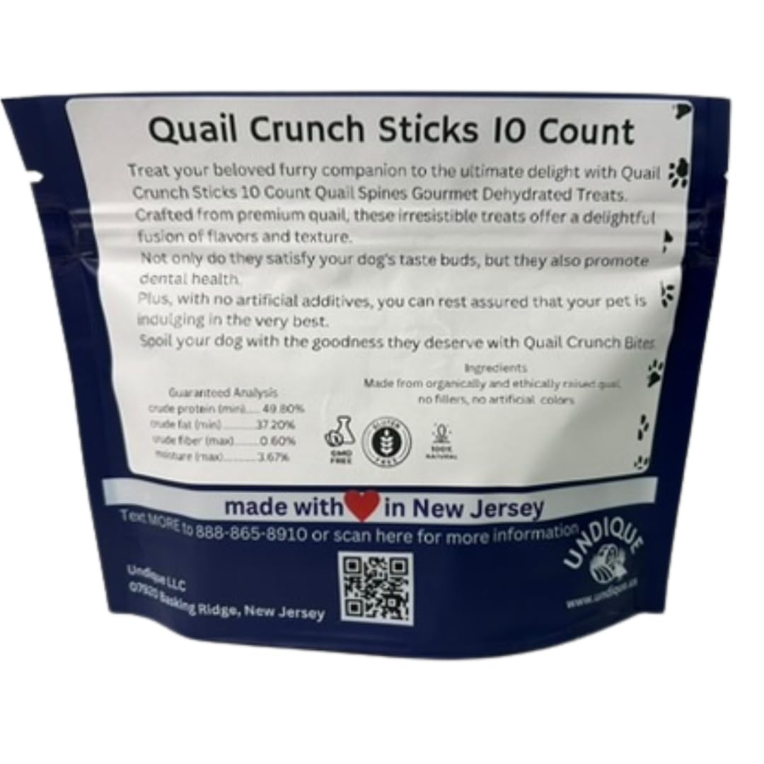 Undique Quail Crunch Sticks Back Packaging
