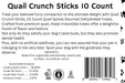 Undique Quail Crunch Sticks Ingredients
