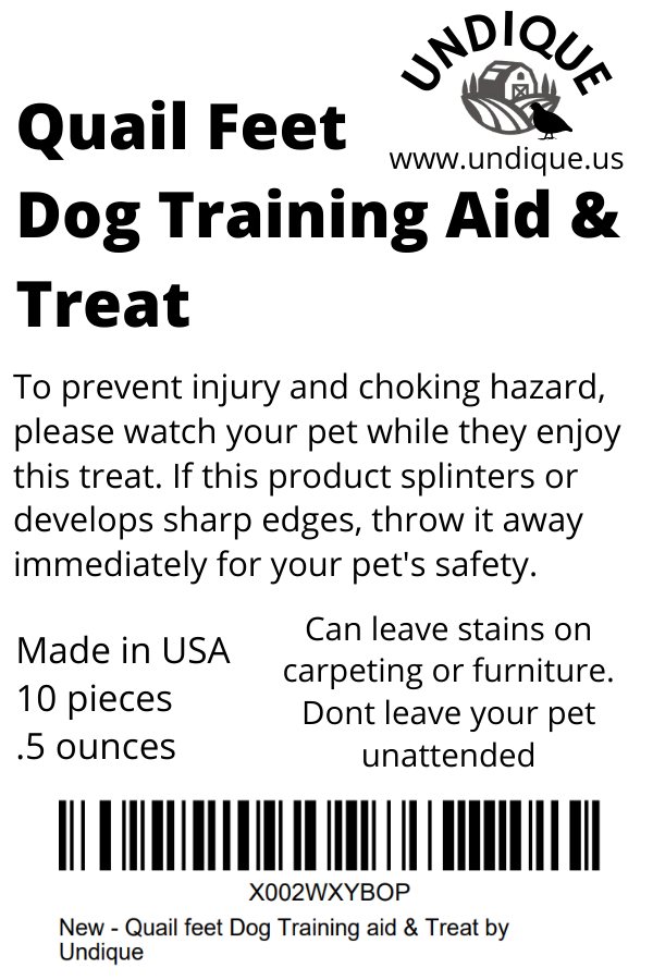Undique Quail Feet Dog Training Aid & Treat Instructions