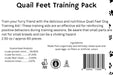 Undique Quail Feet Training Pack Ingredients