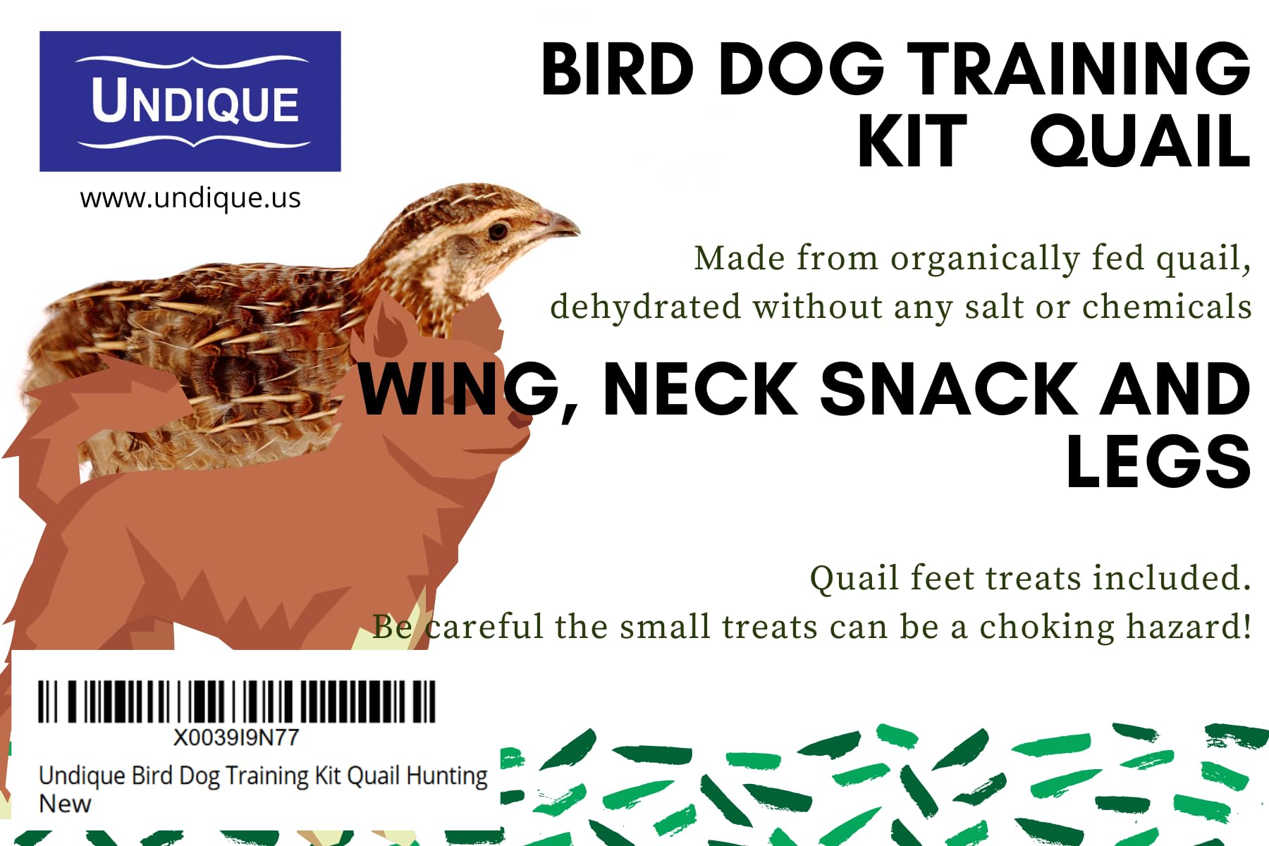 Undique Quail Wing, Neck Snack and Legs Treats