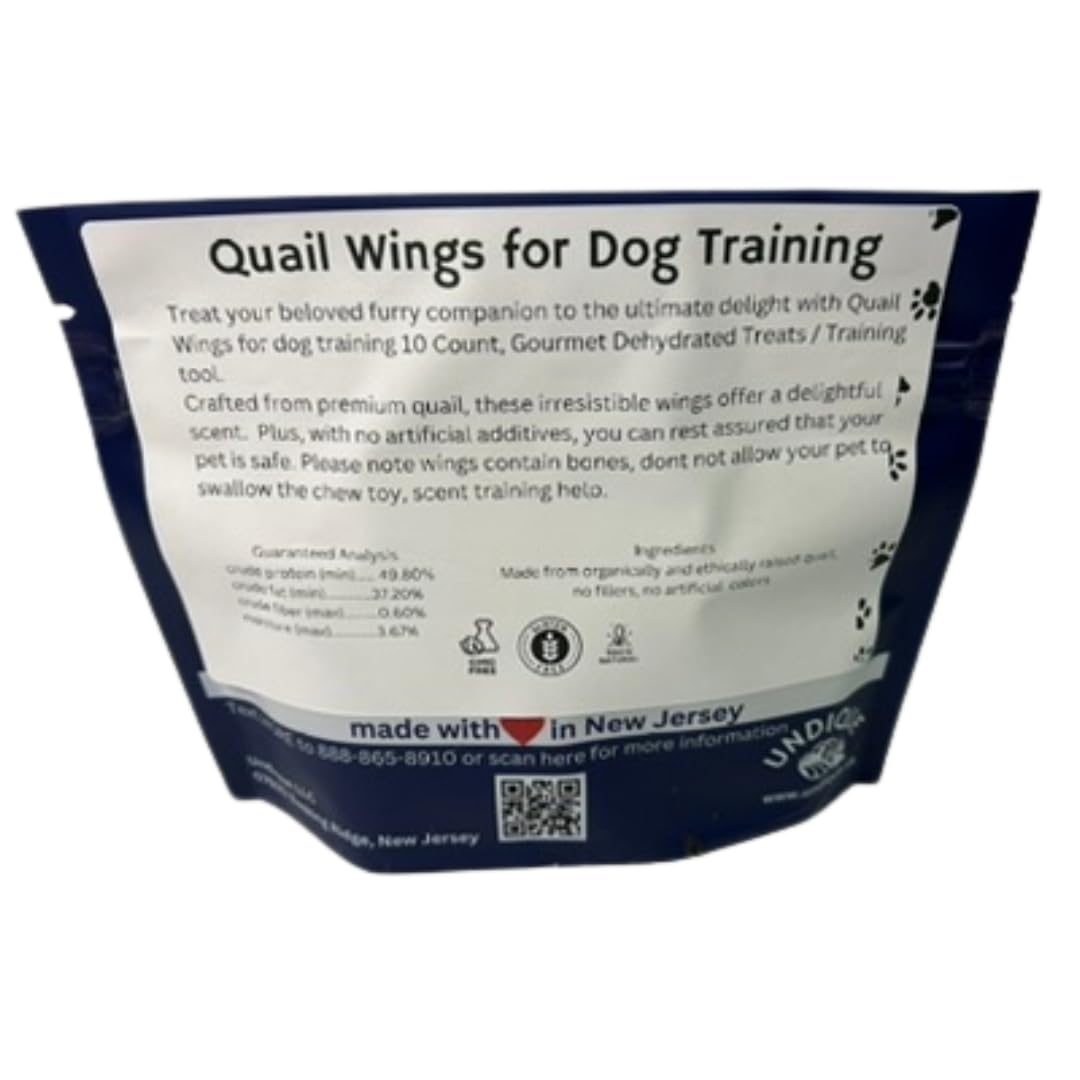 Undique Quail Wings for Dog Training Back Packaging