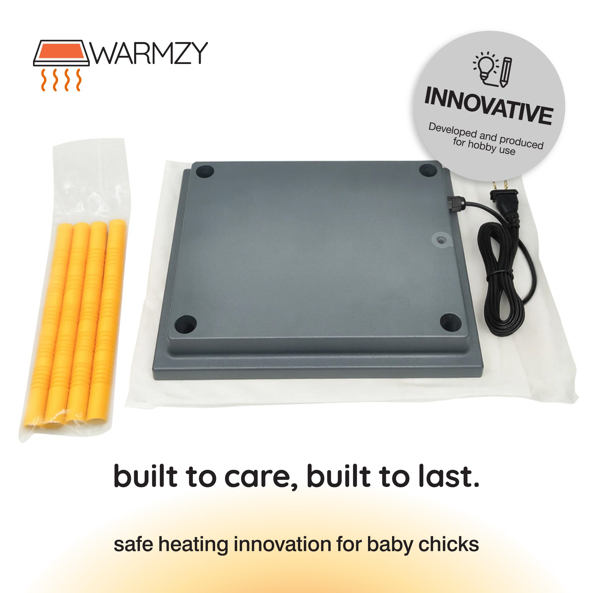 Warmzy poultry brooder plate with adjustable standing legs