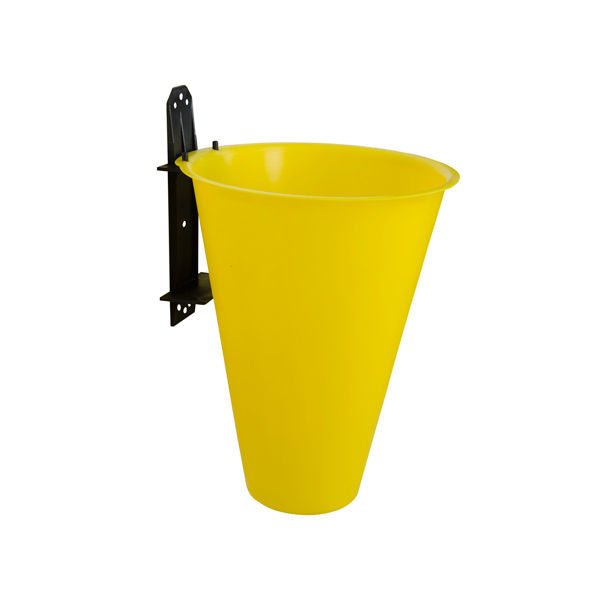 Washable poultry cone hanger measuring 14 inches tall for chicken and waterfowl processing cones.