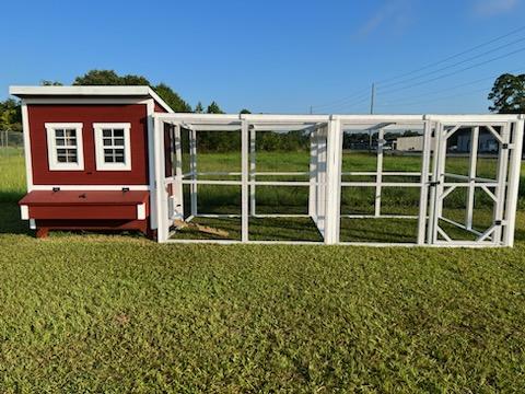 OverEZ Chicken Run Wooden 16' Walk-In Red or White