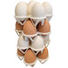 White stackable chicken egg storage trays with 6-egg capacity