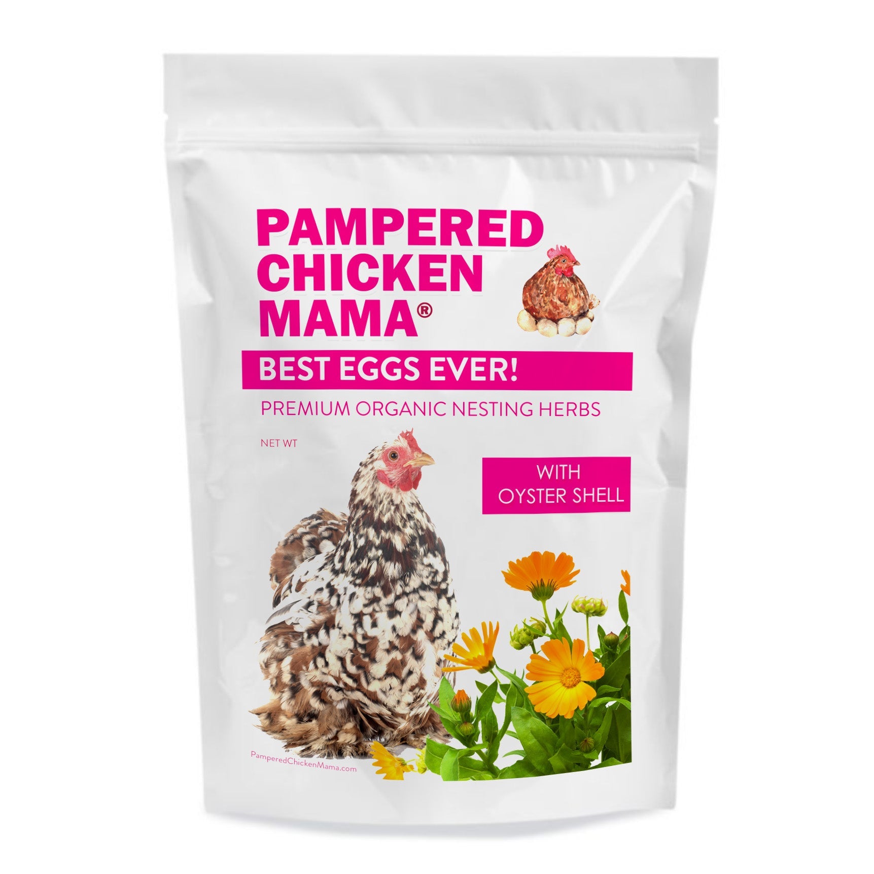 Pampered Chicken Mama Best Eggs Ever! (TM) Nesting Herbs (Chamomile, Roses, Lavender, Cornflowers, & Calendula) For Pet Chickens