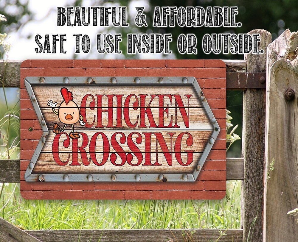 Chicken Coop Sign - Chicken Crossing - Metal Sign