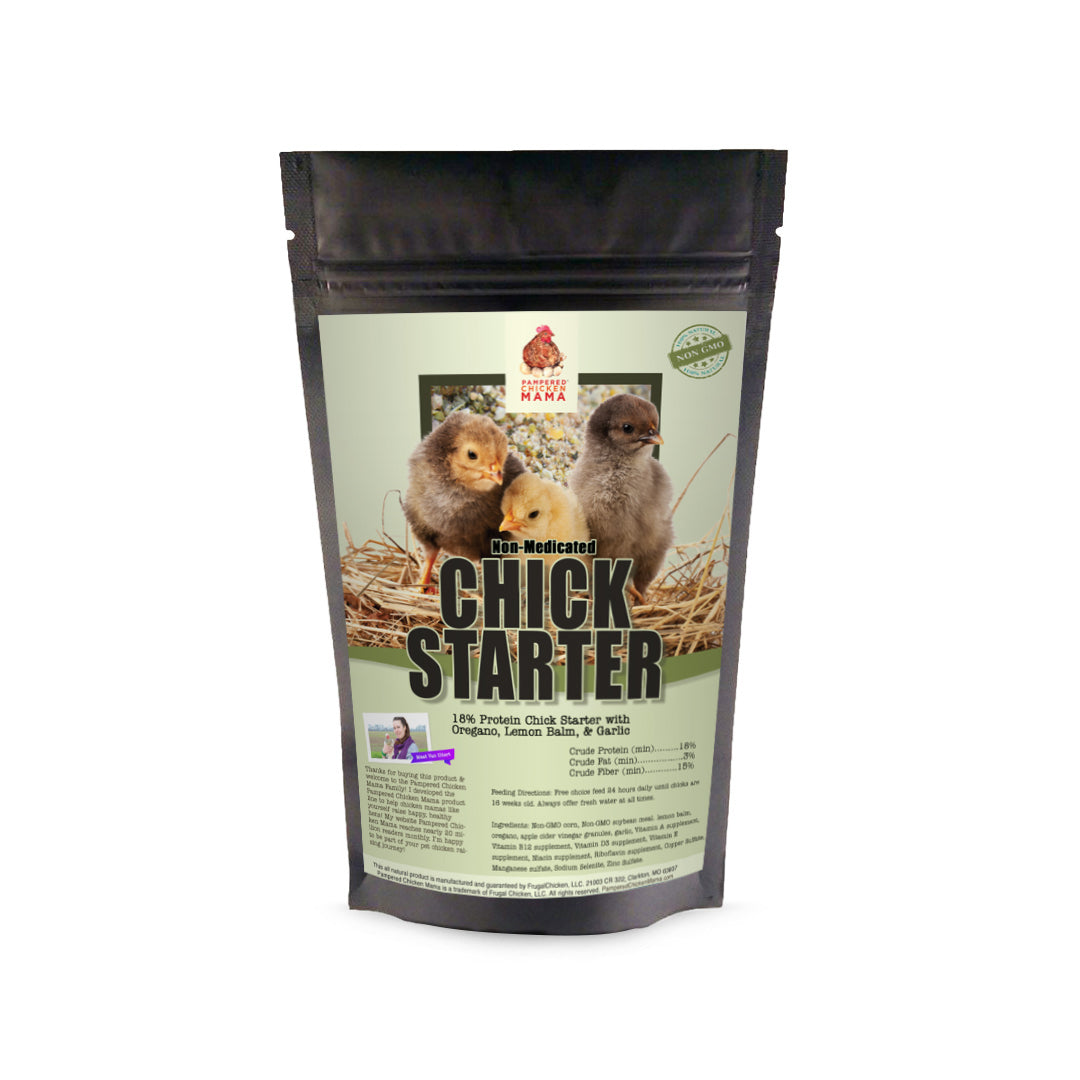 Pampered Chicken Mama Herbal Non-GMO Chick Starter & Grower Feed With Oregano & Garlic For Baby Chicks
