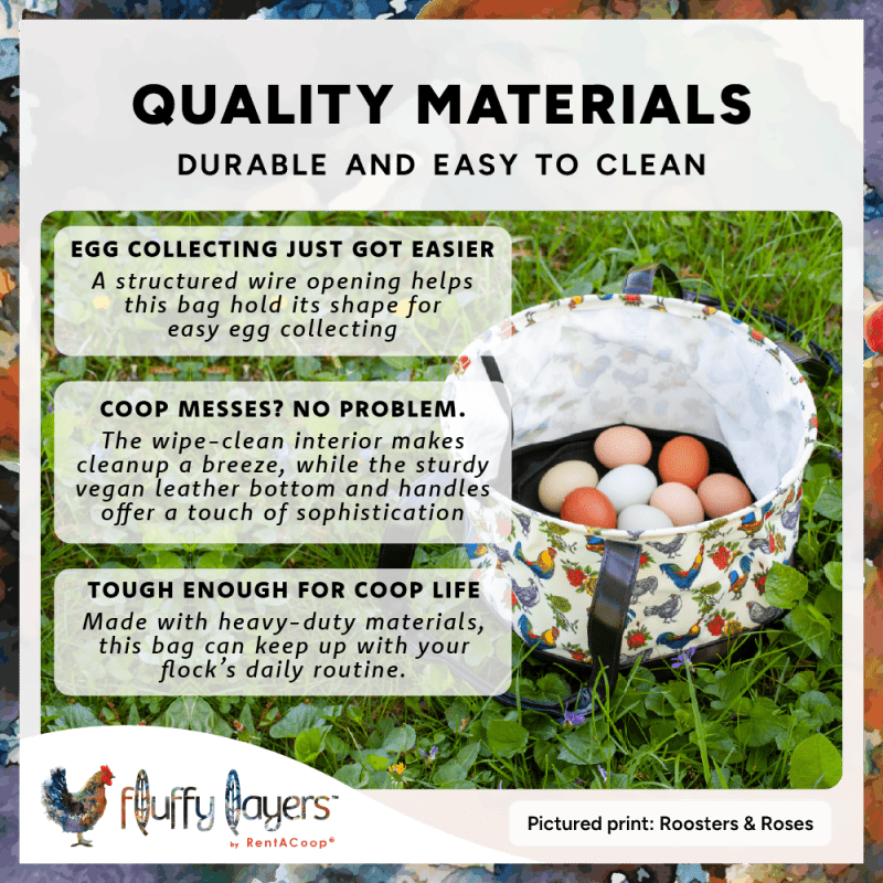 Fluffy Layers by RentACoop Egg Collecting Bag - Floral Pop