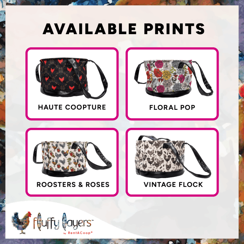 Fluffy Layers by RentACoop Egg Collecting Bag - Roosters & Roses