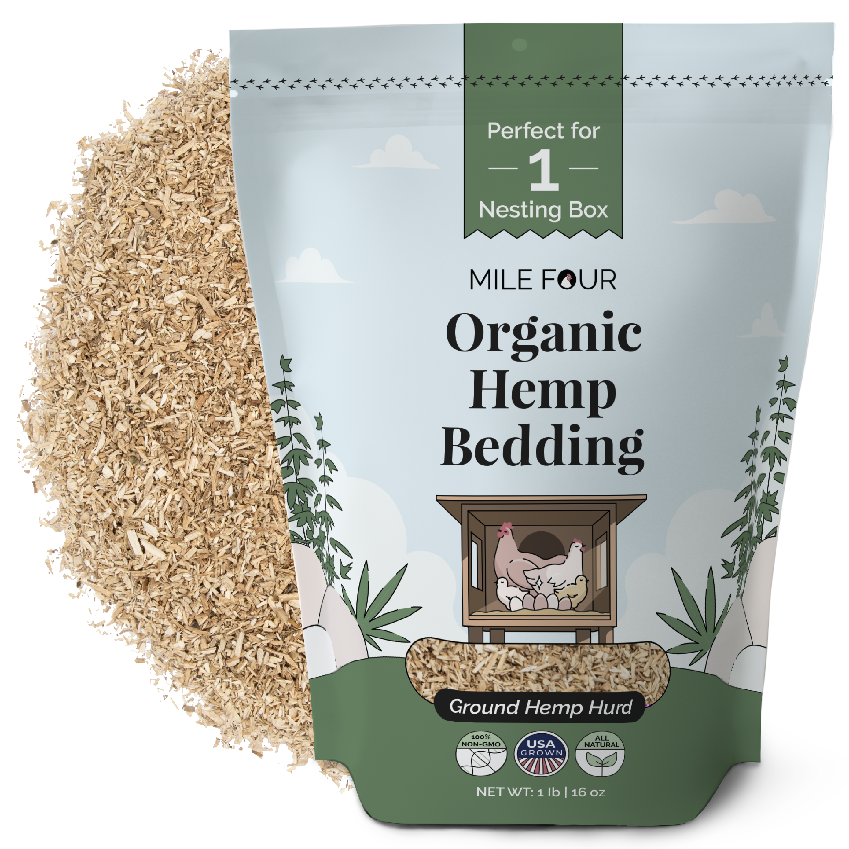 Mile Four Hemp Bedding for Chicken Coops