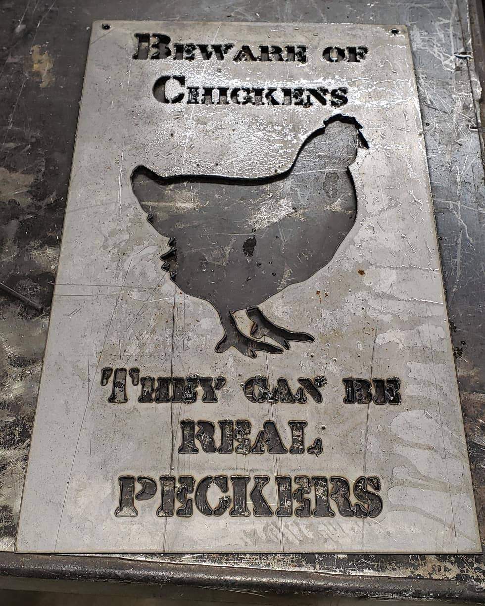 Martin Metalwork Chickens Can Be Real Peckers Sign