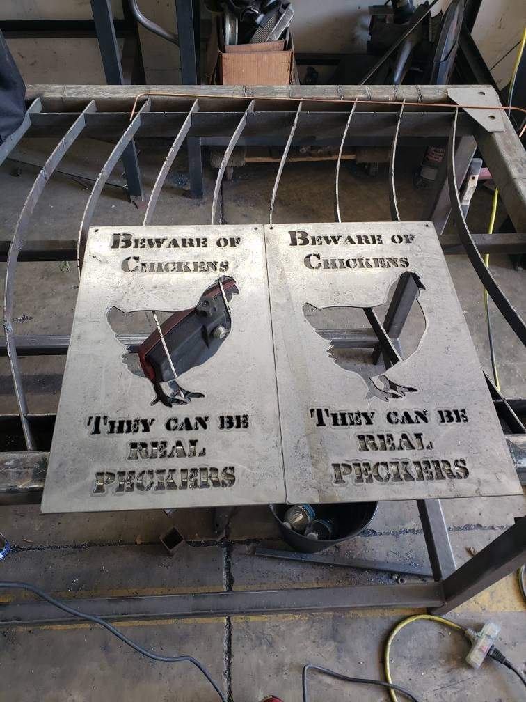 Martin Metalwork Chickens Can Be Real Peckers Sign