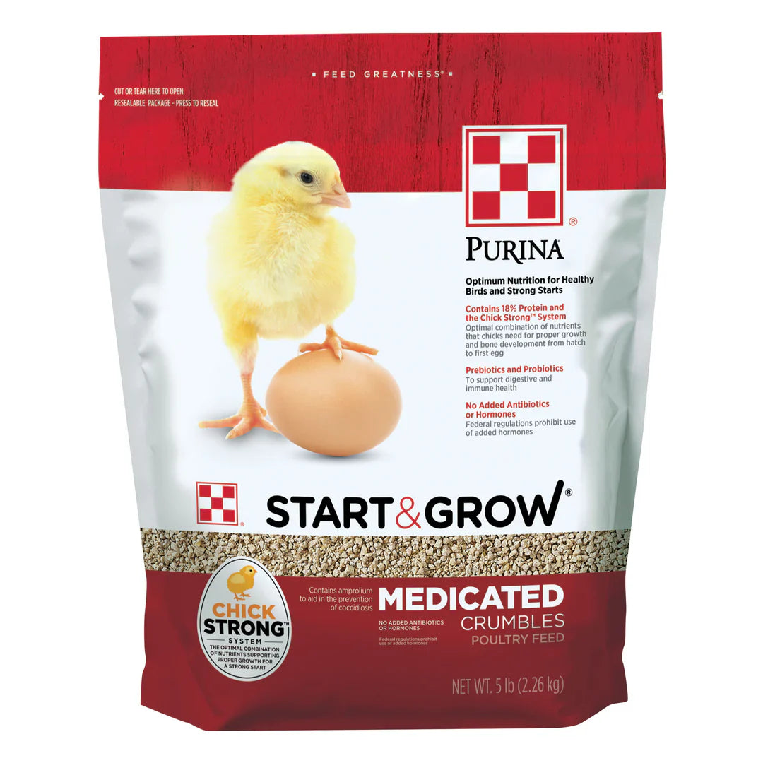 Purina Start & Grow Medicated Chick Feed 5 Lb