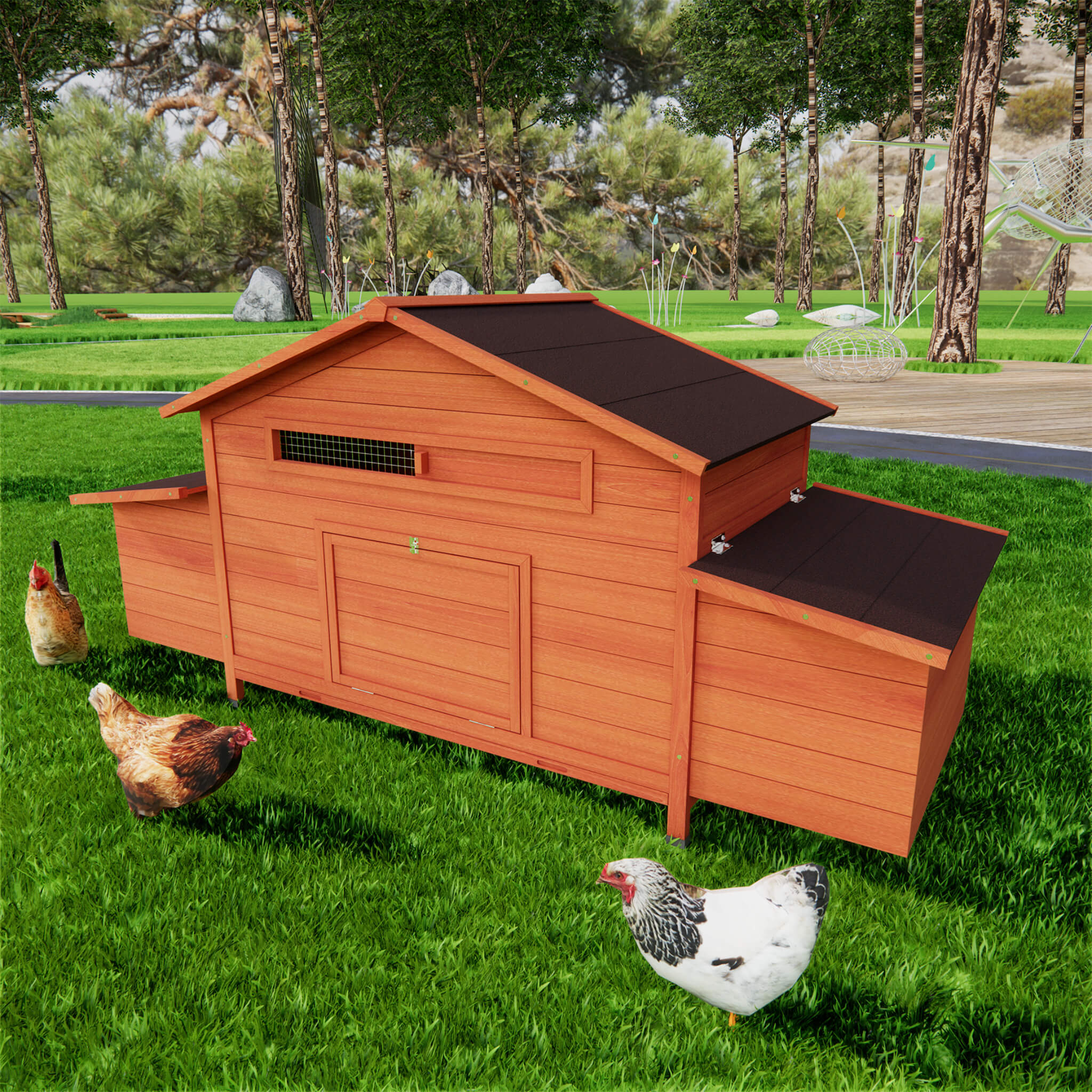 Small Chicken Coop With Two-Sided Nesting Boxes (SAK21875)