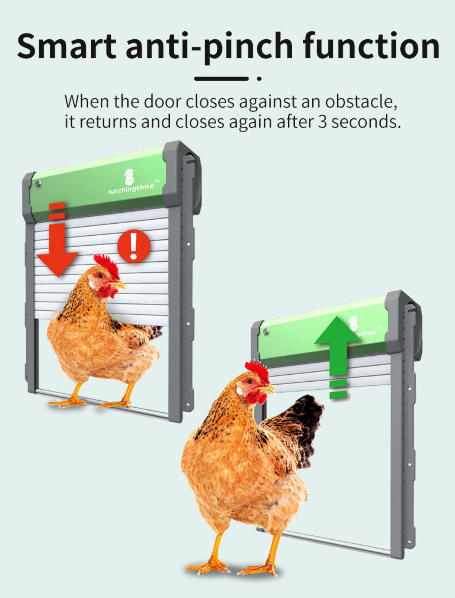 Hatching Time Solar Powered Automatic Chicken Coop Door with Remote