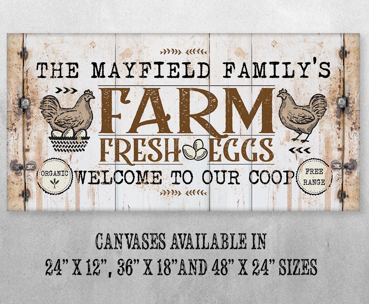 Personalized - Chicken Farm Fresh Eggs - Canvas