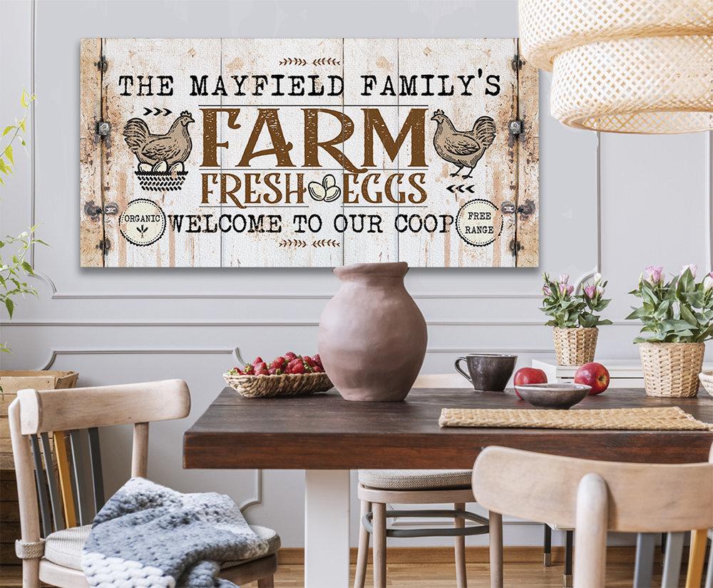 Personalized - Chicken Farm Fresh Eggs - Canvas
