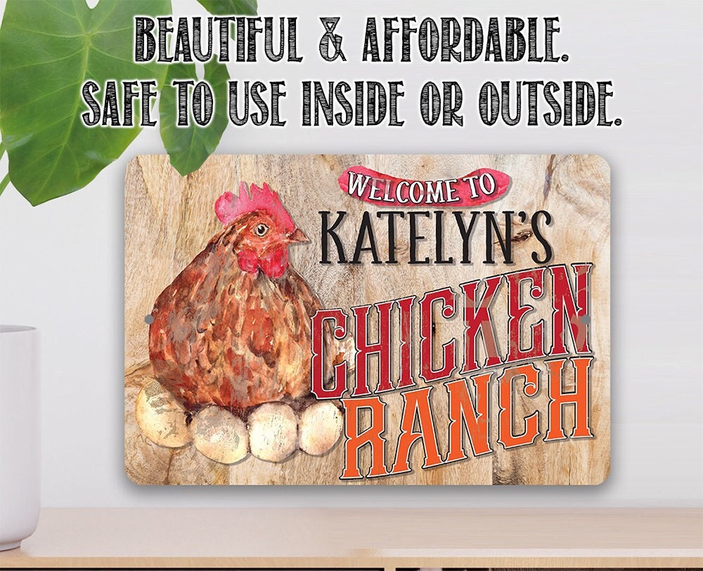 Personalized - The Chicken Ranch - Metal Sign