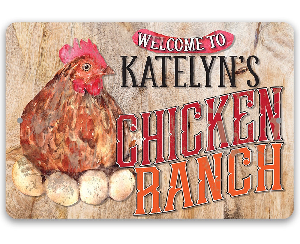 Personalized - The Chicken Ranch - Metal Sign