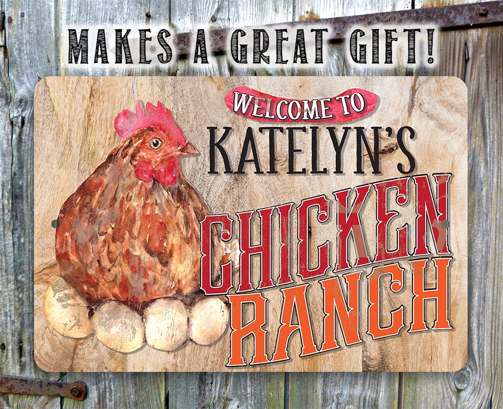 Personalized - The Chicken Ranch - Metal Sign