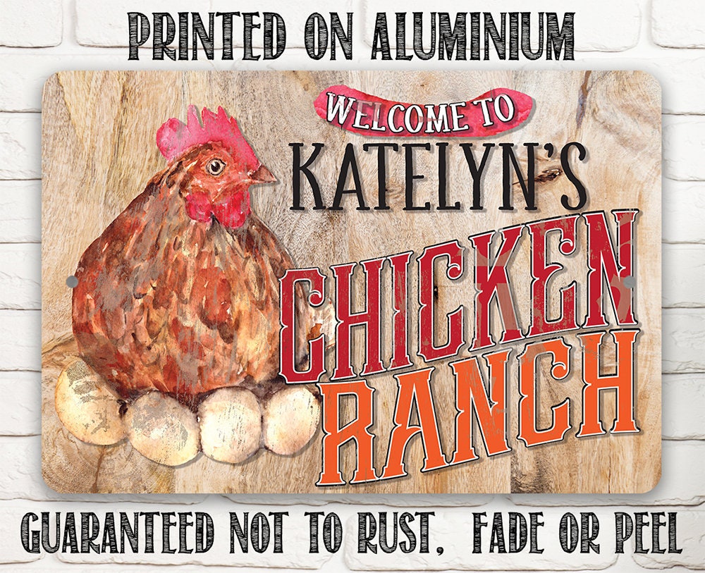 Personalized - The Chicken Ranch - Metal Sign