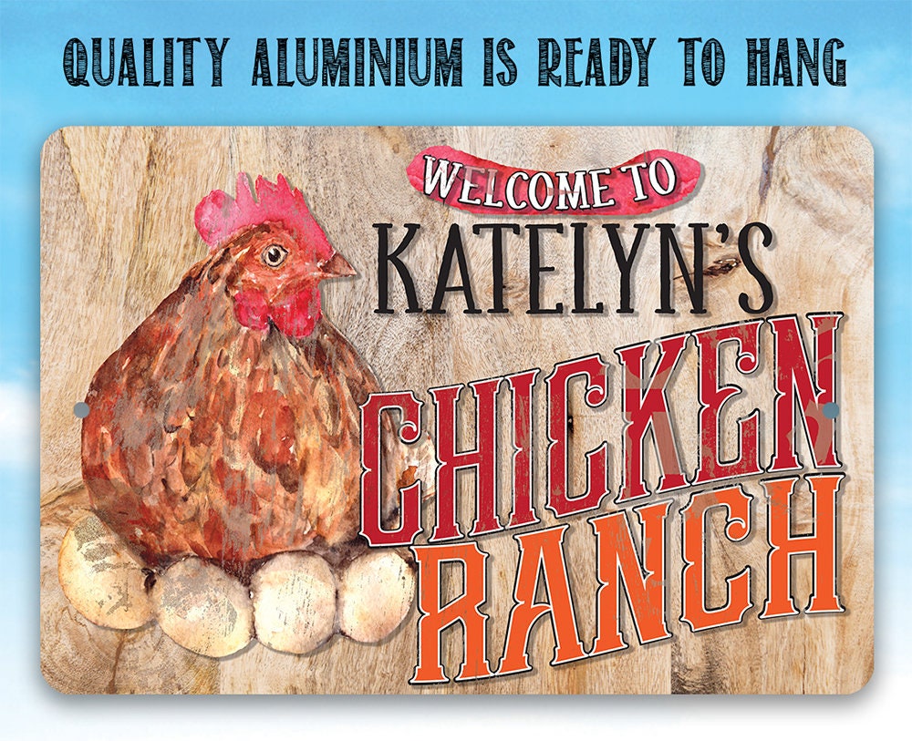 Personalized - The Chicken Ranch - Metal Sign