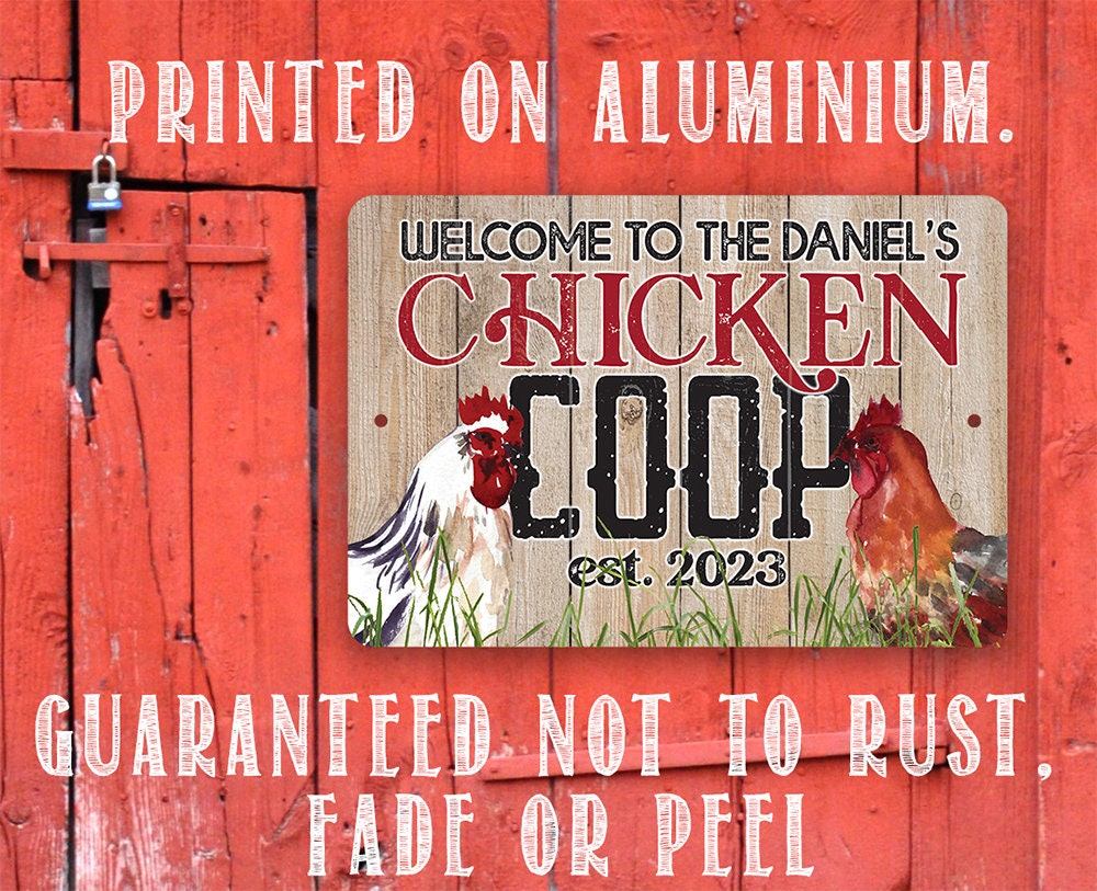 Personalized - Welcome Chicken Coop - Metal Sign
