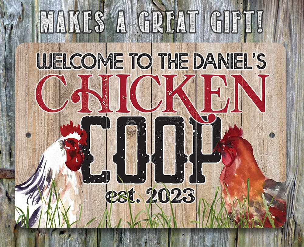 Personalized - Welcome Chicken Coop - Metal Sign