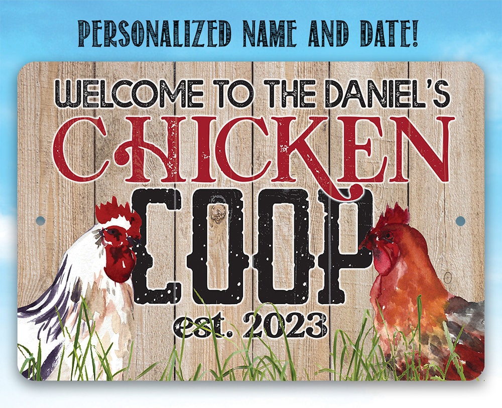 Personalized - Welcome Chicken Coop - Metal Sign