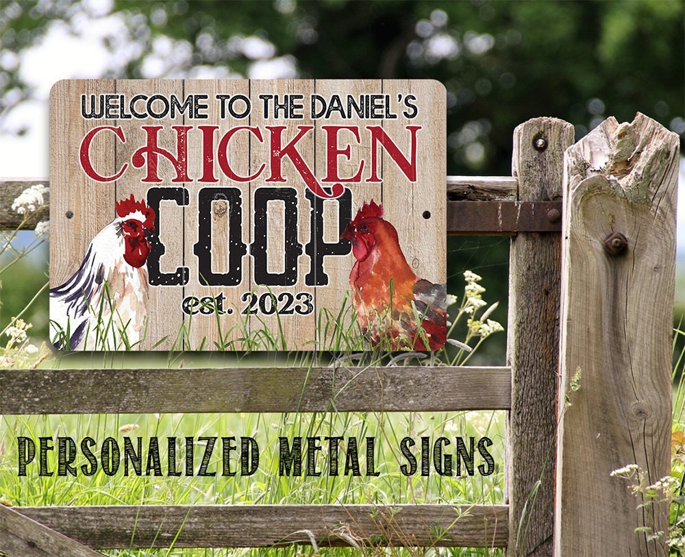 Personalized - Welcome Chicken Coop - Metal Sign