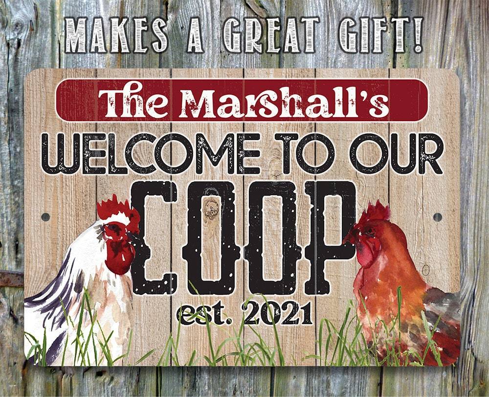 Personalized - Welcome To Our Coop - Metal Sign