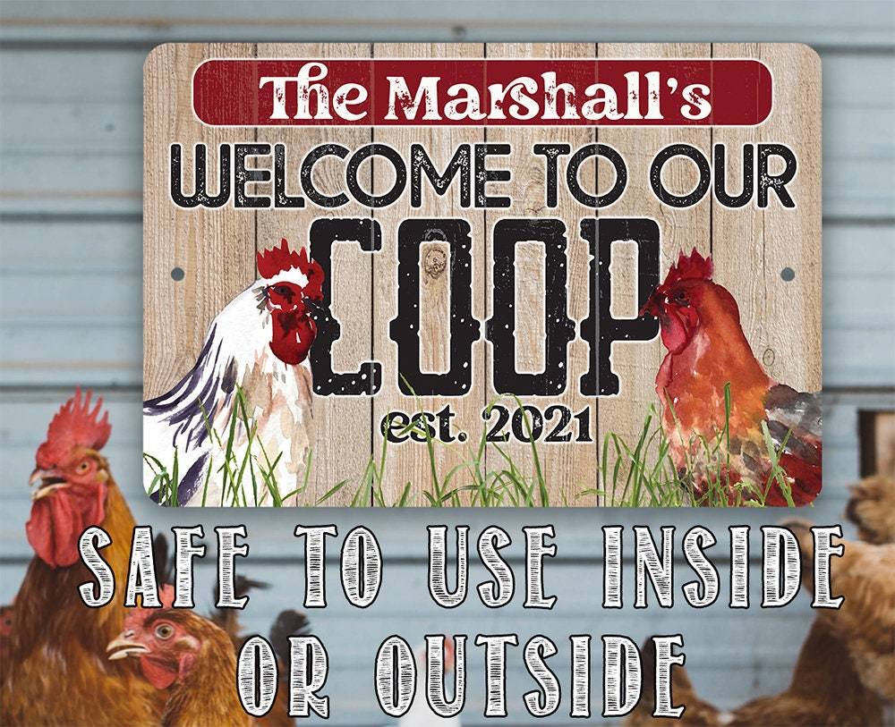 Personalized - Welcome To Our Coop - Metal Sign