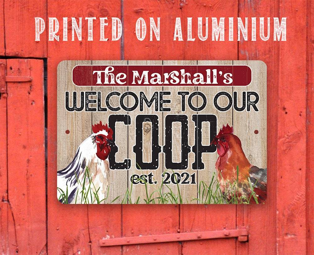 Personalized - Welcome To Our Coop - Metal Sign