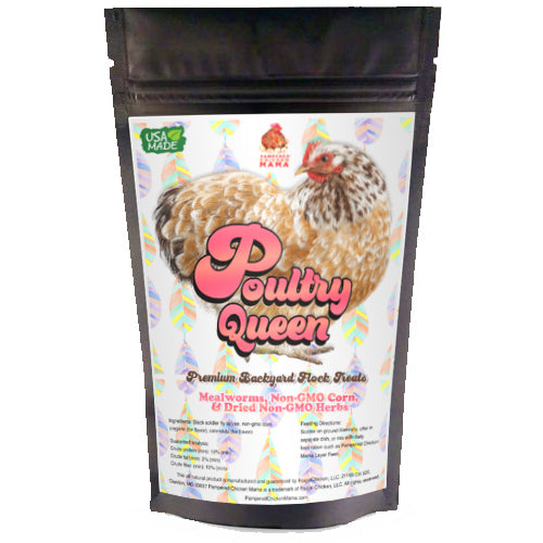Pampered Chicken Mama Poultry Queen Mealworm, Non-GMO Corn, Non-GMO Flax, & Herb Treat For Pet Chickens
