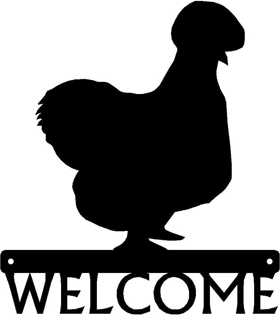 The Metal Peddler Silkie Chicken #01 Welcome Sign — Gone Broody