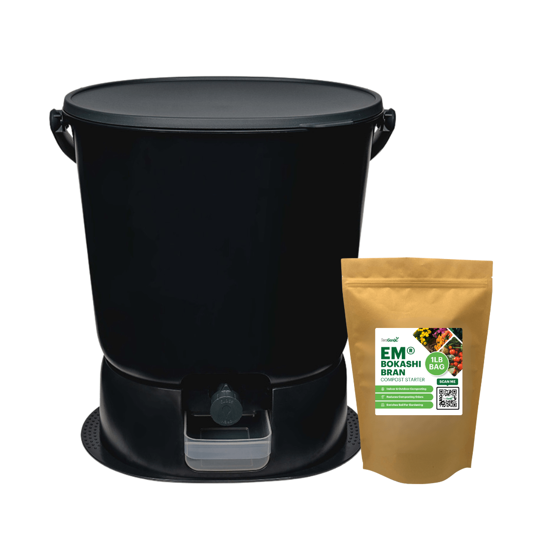 The Essential Bokashi Compost Bin Starter Kit, 4.4 gal