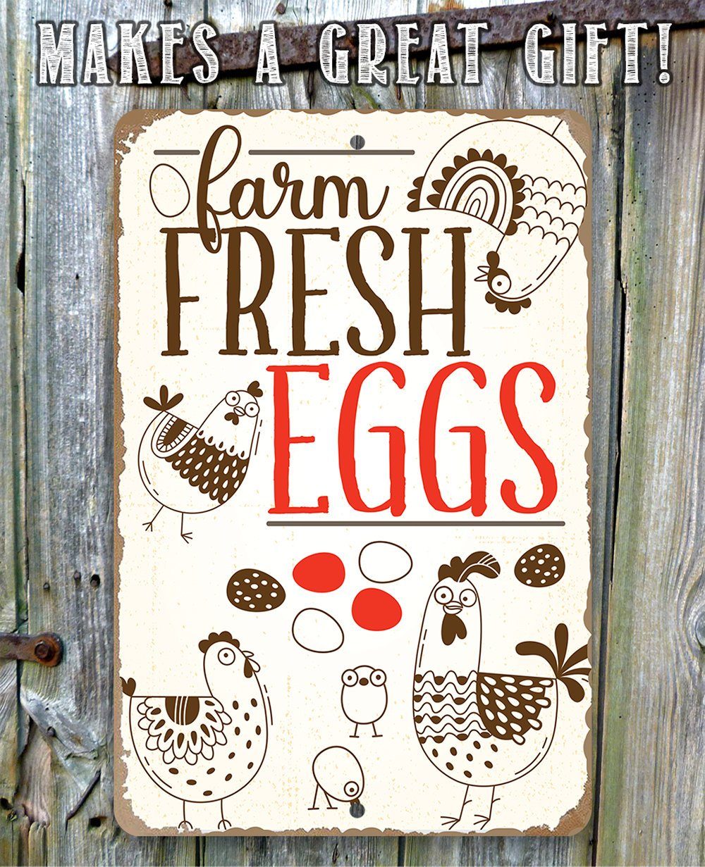 Farm Fresh Eggs 2 - Metal Sign