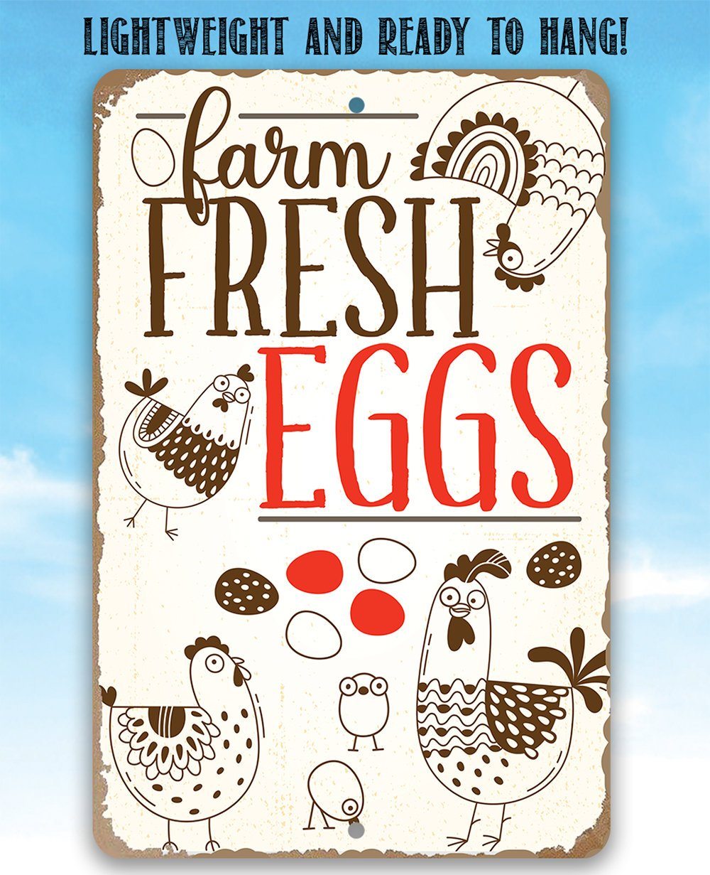 Farm Fresh Eggs 2 - Metal Sign