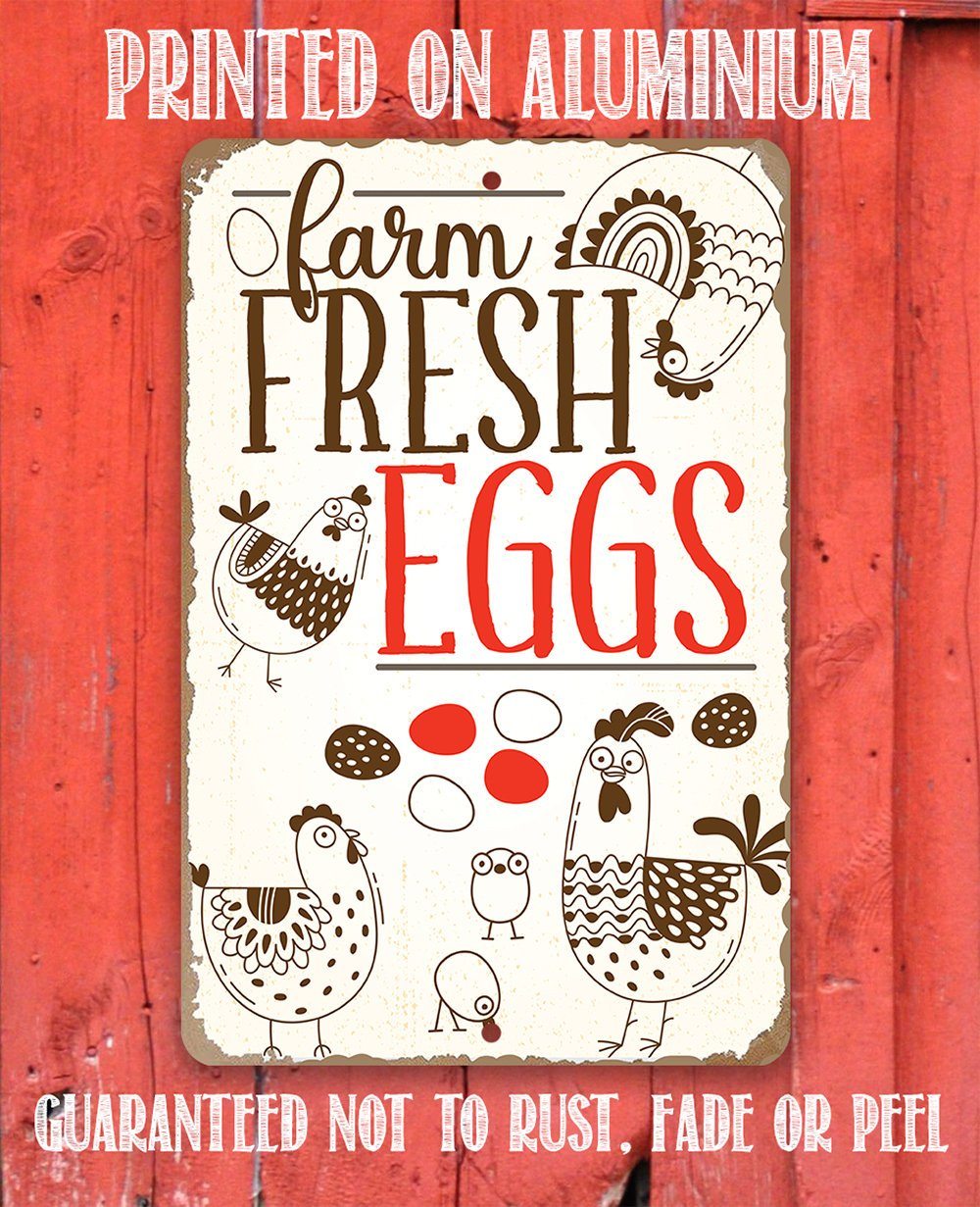 Farm Fresh Eggs 2 - Metal Sign
