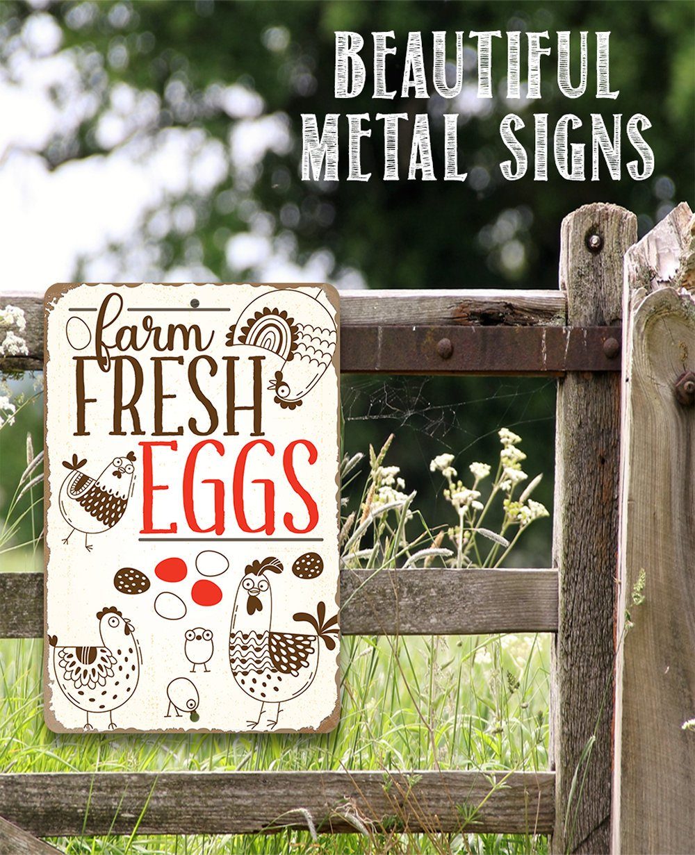 Farm Fresh Eggs 2 - Metal Sign