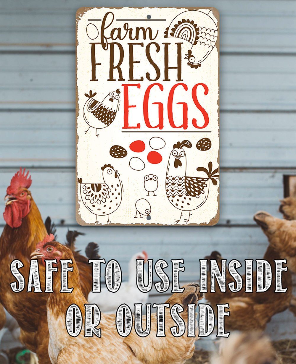 Farm Fresh Eggs 2 - Metal Sign