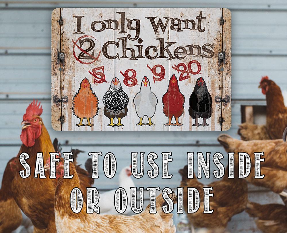 I Only Want Chickens - Metal Sign
